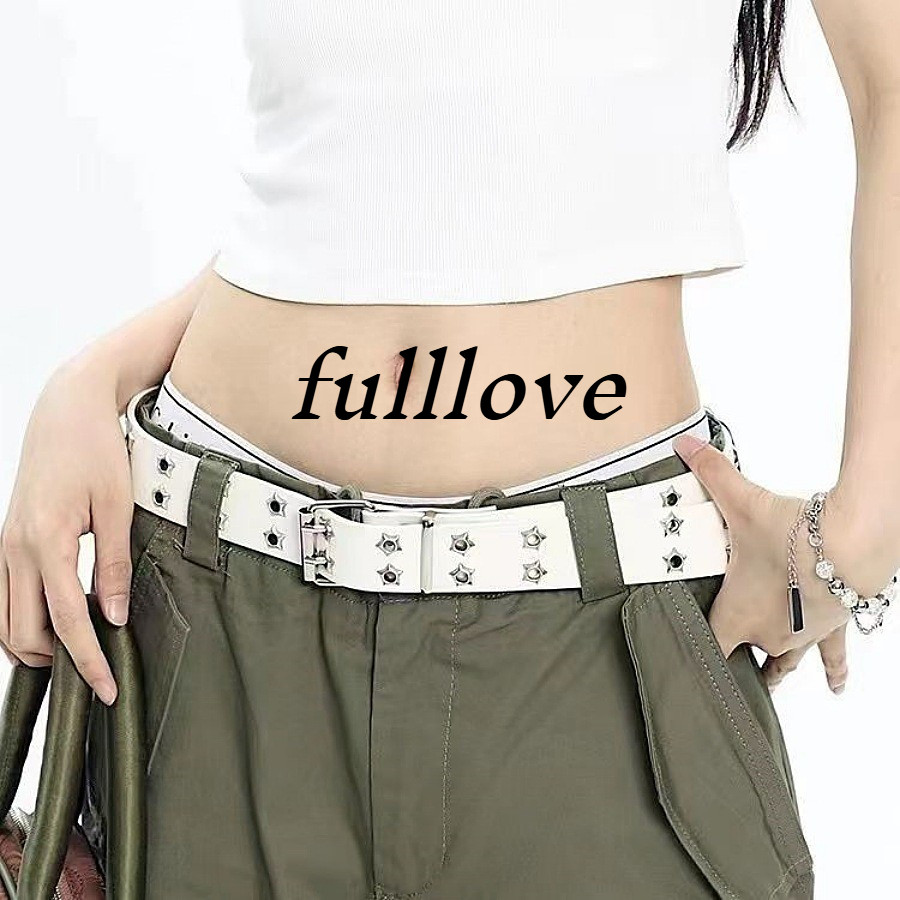 [จัดส่งจากไทย] Fulllove นางสาว เข็มขัด การตกแต่งตาดาว หลุมสองแถว แฟชั่น หัวเข็มขัด อเนกประสงค์ สไตล์พังค์ เข็มขัด