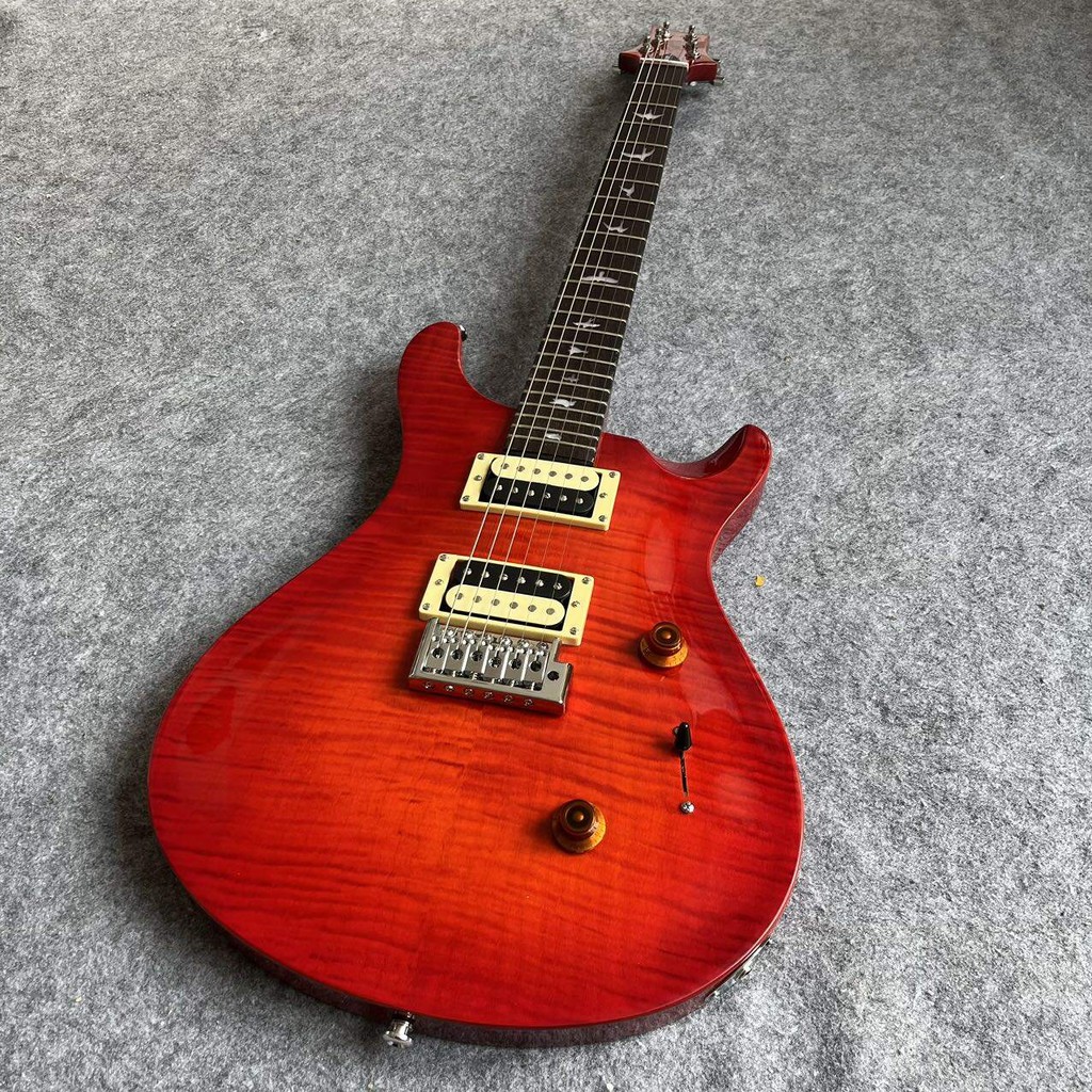 Prs กีตาร์ไฟฟ้า Paul Reed Smith Custom 24 Red Tremolo Bridge กีตาร์มืออาชีพ