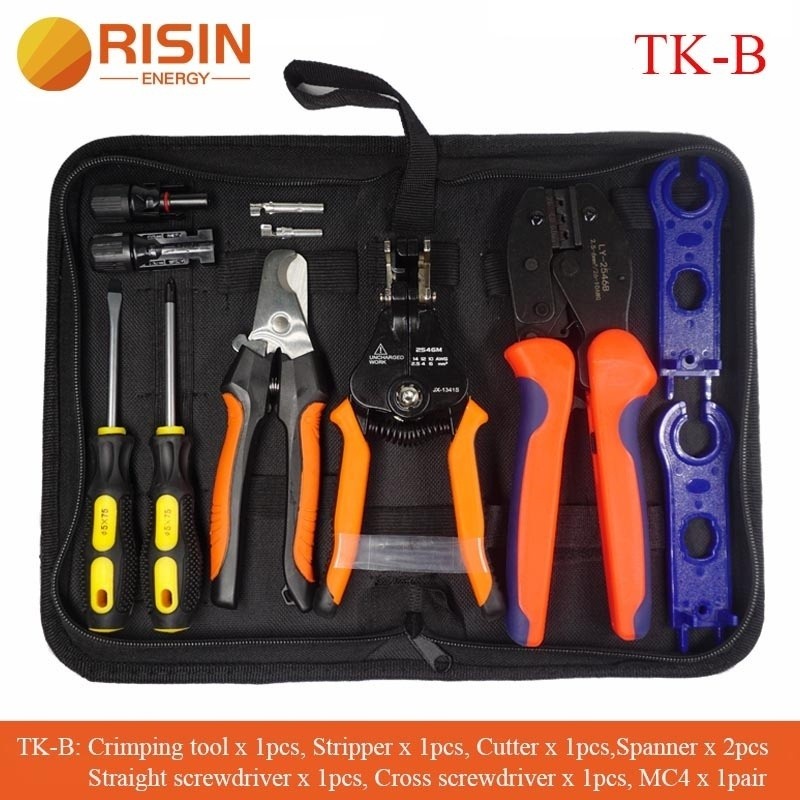 Risin PV พลังงานแสงอาทิตย์ MC4 ชุดเครื่องมือชุดสําหรับ MC4 มัลติฟังก์ชั่รวม Crimping Plier ชุดเครื่องมือ