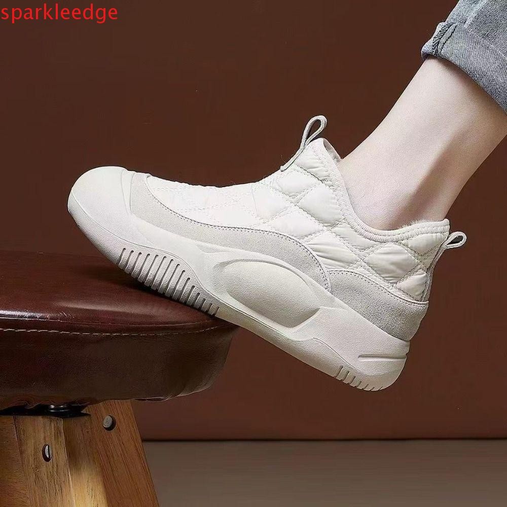 Sparkleedge รองเท้าลุยหิมะตุ๊กตา,น้ําหนักเบา Anti Slip Fur รองเท้าบูทหุ้มข้อ, Comfort Platform Homewear Soft-soled Thicken รองเท้าอุ่นหญิง