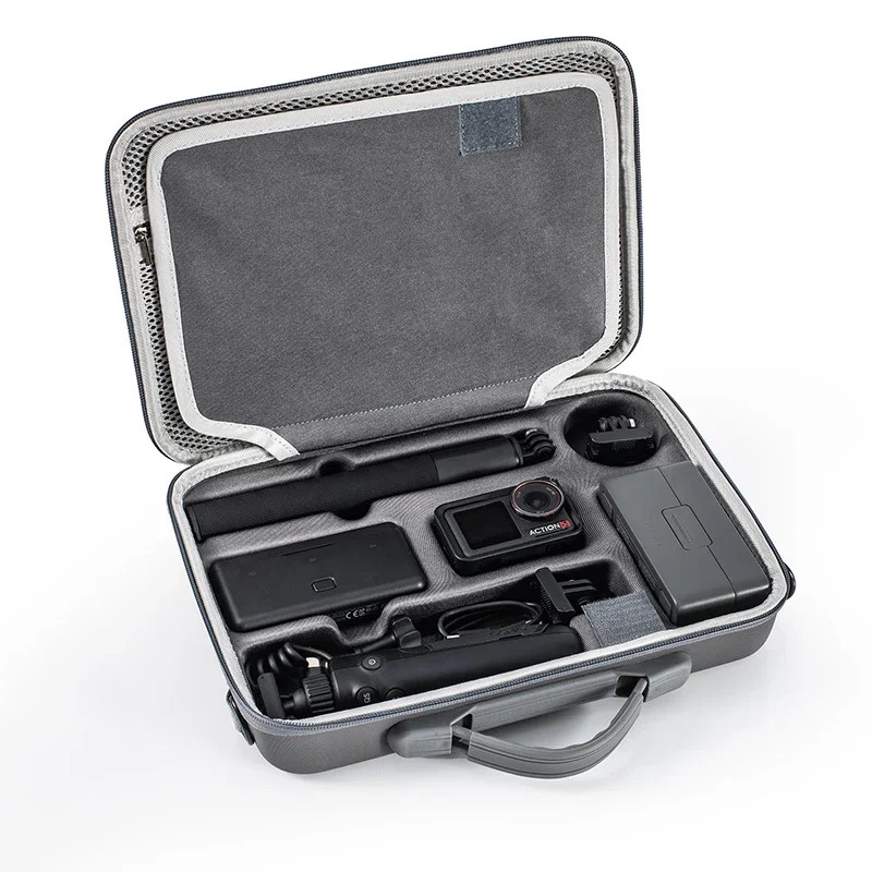 เคสแบบพกพาสําหรับ DJI Osmo Action 5 Pro กระเป๋ากันน้ําฐานแบตเตอรี่ Selfie Stick Storage กระเป๋าถืออุปกรณ์เสริมกล้อง