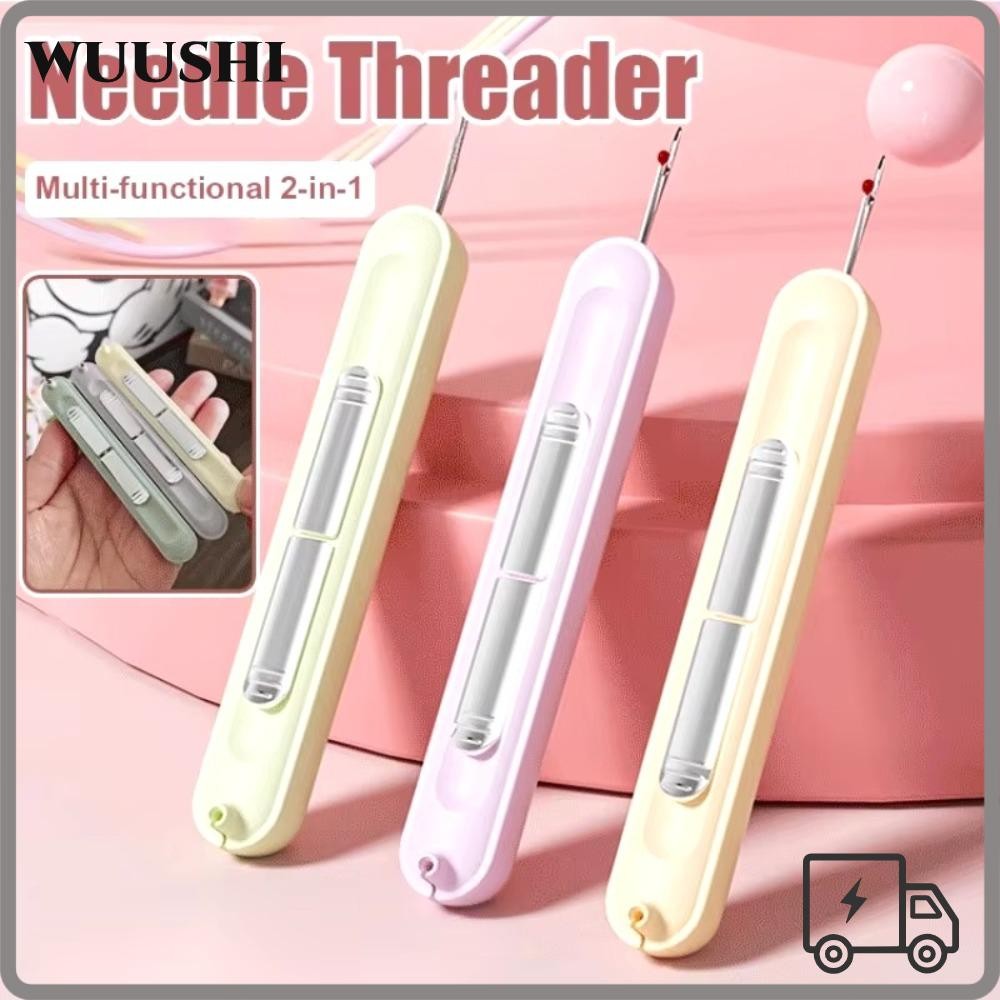 Wushi Threading เข็ม Threader, เย็บปักถักร้อยเย็บปักถักร้อย Cross Stitch เย็บมือเครื่องมือพิเศษ, Multifunctional DIY อุปกรณ์เย็บผ้า 2in1 หยิบด้าย Remover สําหรับผู้สูงอายุ