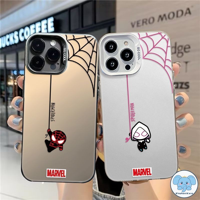 แฟชั่น Spiderman คู่รักเคส OPPO A16 A18 A17 A38 A58 A77s A7 A12 A5s A76 A31 A16s A57 A77 A78 A3s A17K A74 A55 A54