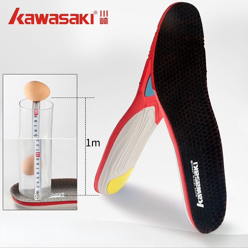 Kawasaki CFT-28แผ่นรองพื้นรองเท้า พื้นนิ่ม ระบายอากาศได้ดี ดูดซับแรงกระแทก สําหรับเล่นกีฬาแบดมินตัน