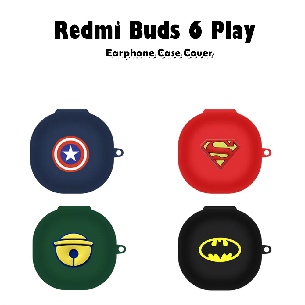 Fast Shipment สําหรับ Redmi Buds 6 Play Case การ์ตูนสีทึบซิลิโคนอ่อนนุ่มหูฟังกรณีปลอกฝาครอบ