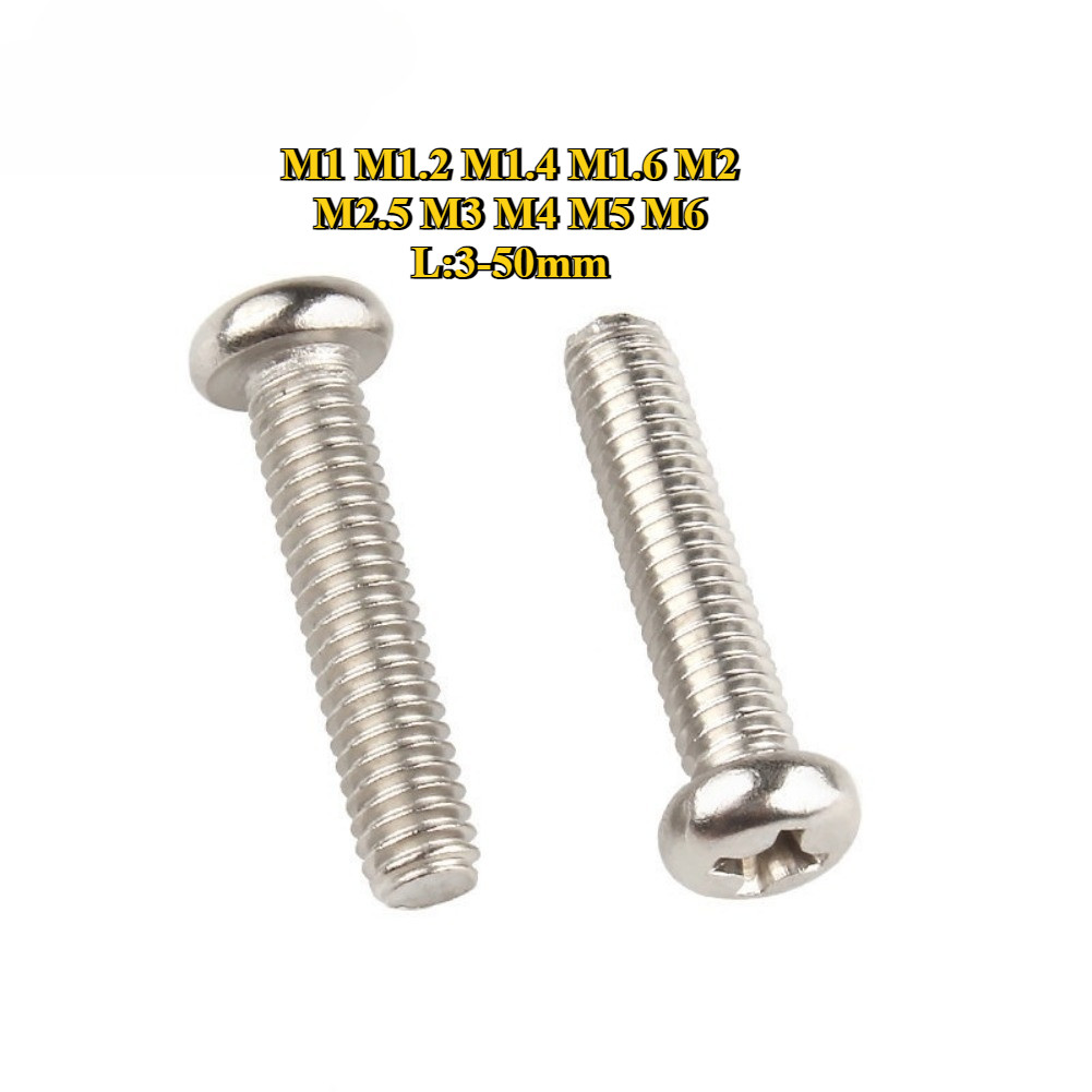 น็อต สกรู หัวกลม หัวแพน แฉก เกลียวมิล สีดำ พลาสติกไนลอน /Pan Head Phillip Machine Screw M2/M2.5/M3/M4/M5/M6/M8LC-TH-1