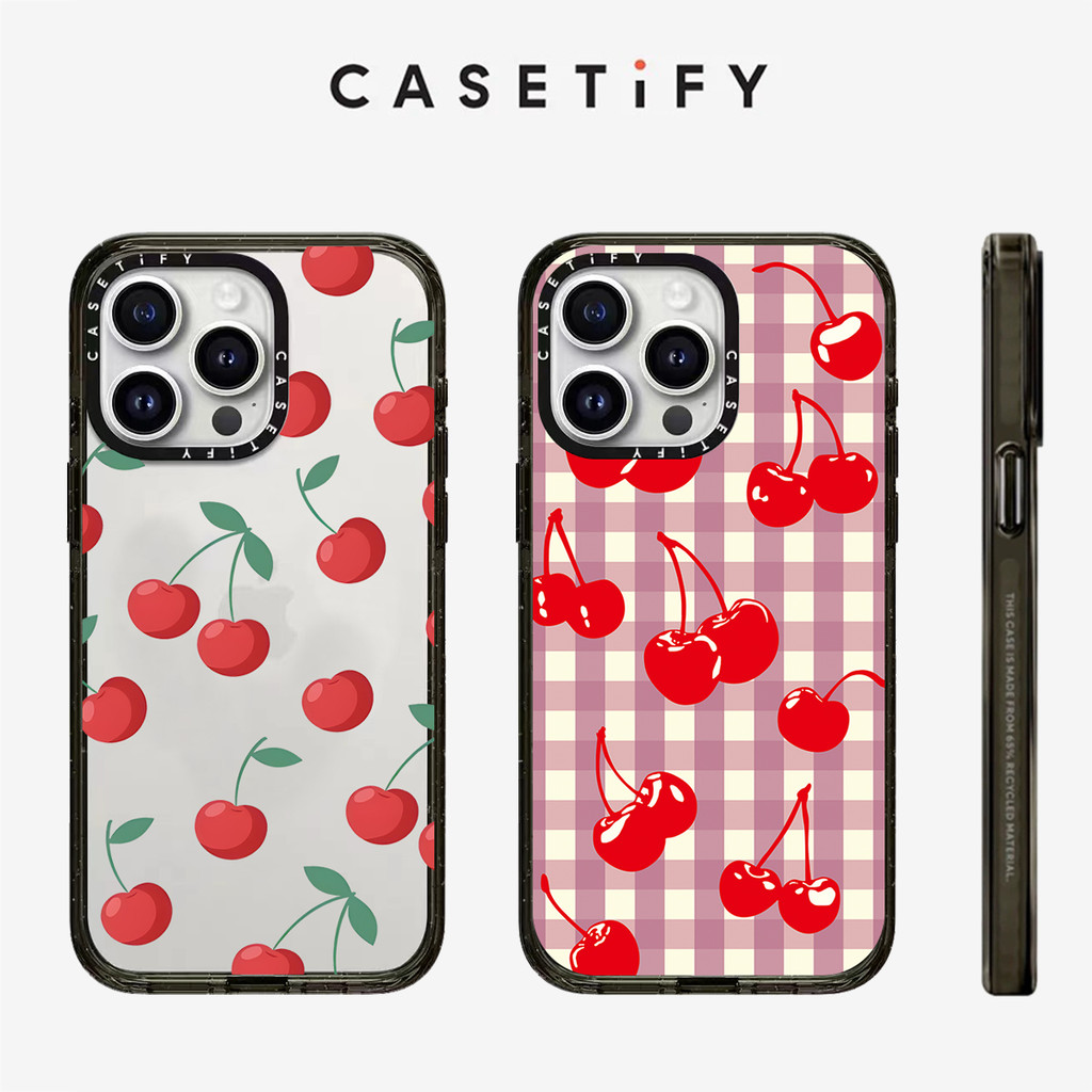 Ins เชอร์รี่อะคริลิค Anti fall เคสโทรศัพท์สําหรับ IPhone 16 ProMax 16Pro 15 ProMax 15 16 14 13 12 11 Pro Max กรณีแพคเกจเต็มรูปแบบ shock-absorbing frosted ฝาหลัง