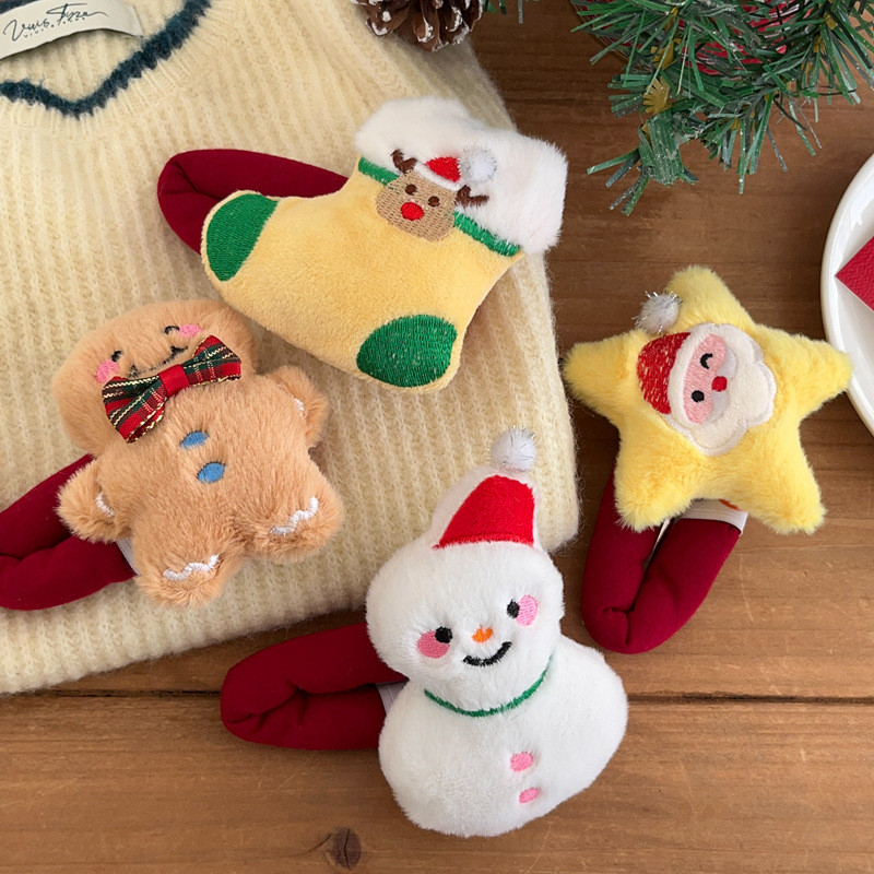 2024 Christmas Breaking off Clip น่ารัก Elk Star Bangs Clip
