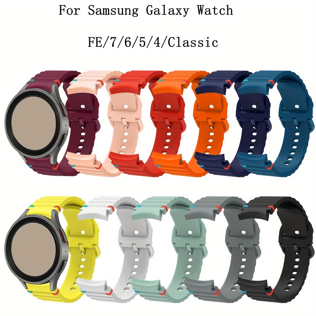 20MM สําหรับ Samsung Galaxy Watch 7 6 5 4 FE 44mm 40mm 5 Pro 45mm 46mm ซิลิโคนสร้อยข้อมือ Correa สํา