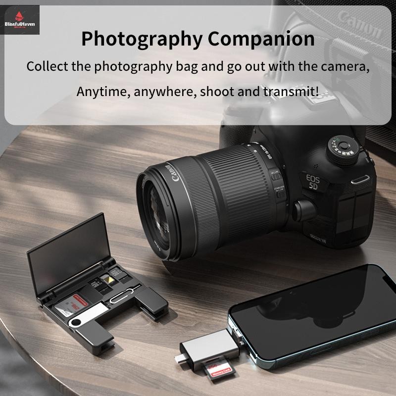 Cod 7-in-1 al Card Reader กล่องเก็บ SD Card Micro SD Card Case อะแดปเตอร์ OTG USB2.0 Type-C อะแดปเตอร์กล่องเก็บการ์ดใหม่
