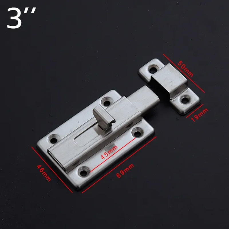 กลอนสับสแตนเลสแท้ กลอนประตู กลอนสับหน้าต่าง วัสดุหนา - รูปที่ 6