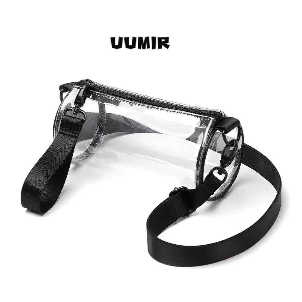 Uumir กระเป๋าสะพายไหล่, กระเป๋าสะพายข้าง PVC กันน้ํา, กระเป๋าแป้งใสซิปแบบพกพาแบบสบาย ๆ Travel