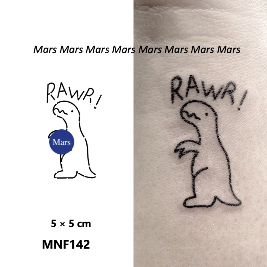 Mars Tattoo เทคโนโลยีเมจิก ติดทนนาน 2 สัปดาห์ รอยสักกึ่งถาวร สติ๊กเกอร์รอยสัก ไดโนเสาร์ TRWR MNF142