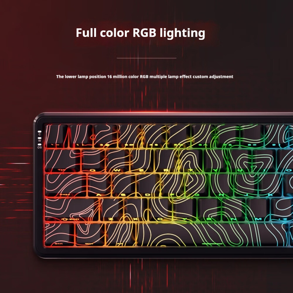 Ajazz AK680MAX e-sports คีย์บอร์ดแกนแม่เหล็กแบบมีสาย, อัตราคืน 8k,RT0.01, เวลาแฝงต่ําเต็มคีย์ hot swappable 8k อัตราคืน RGB คีย์บอร์ดอลูมิเนียมอัลลอยด์