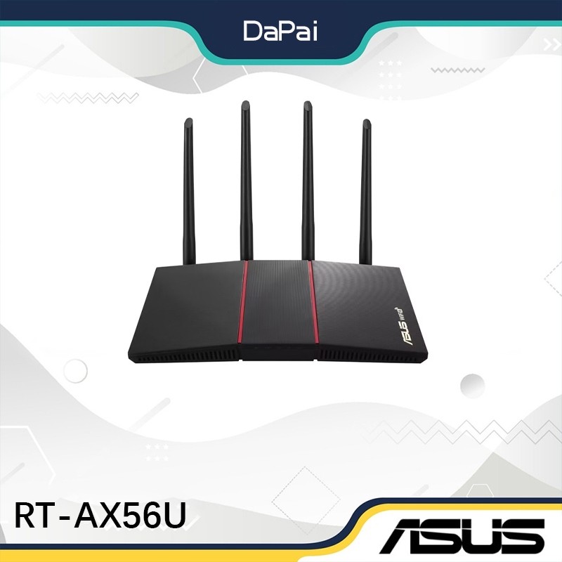 ASUS RT-AX56U Dual-band WiFi6 Gigabit Home 5G Gaming Wireless Router Hot Blood Edition สีดํา