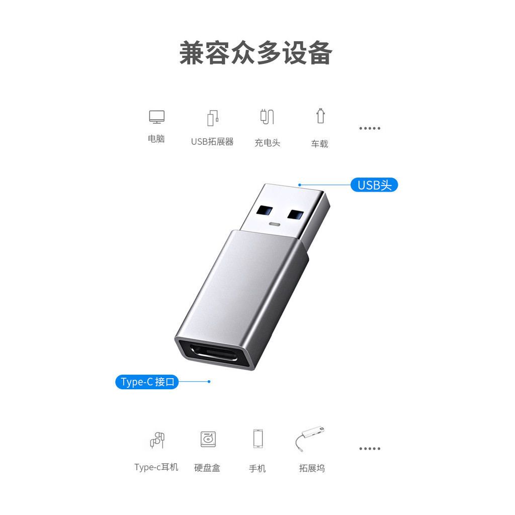 อะแดปเตอร์แปลง OTG USB Type C ตัวผู้ เป็น USB A 3.0 ตัวเมีย สําหรับ MacBook Samsung S22 S20 Android TypeC USBC OTG