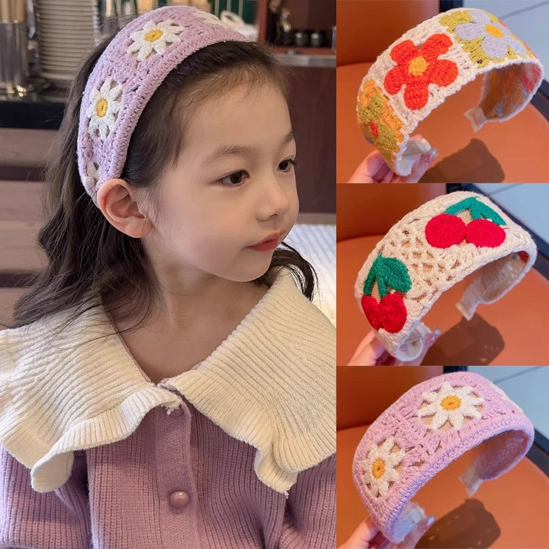 ดอกไม้ที่สวยงามเย็บปักถักร้อย Headwear Hairbands เครื่องประดับผมสําหรับเด็กเด็ก