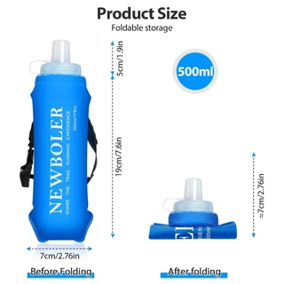 Newboler 500ml ขวดน้ําแบบใช้มือถือสําหรับวิ่ง TPU Soft Flask สําหรับวิ่งมาราธอนวิ่งจ๊อกกิ้งพร้อมสายรัดข้อมือแบบพกพา