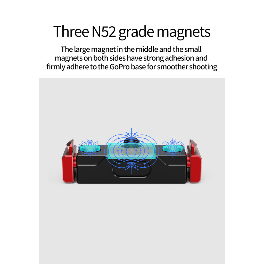 อลูมิเนียมอัลลอยด์n52แม่เหล็กดูดที่แข็งแกร่งด่วนปล่อยคณะกรรมการอะแดปเตอร์ฐานเมาสําหรับโกโปรฮีโร่13 12 11 10 9 8กล้องแอคชั่นแคมเมรา - รูปที่ 3