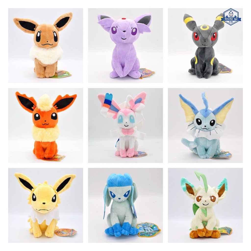 Pokemon Eevee Collection Plush Flareon Vaporeon ตุ๊กตาอะนิเมะ Espeon Umbreon Glaceon Leafeon Sylveon