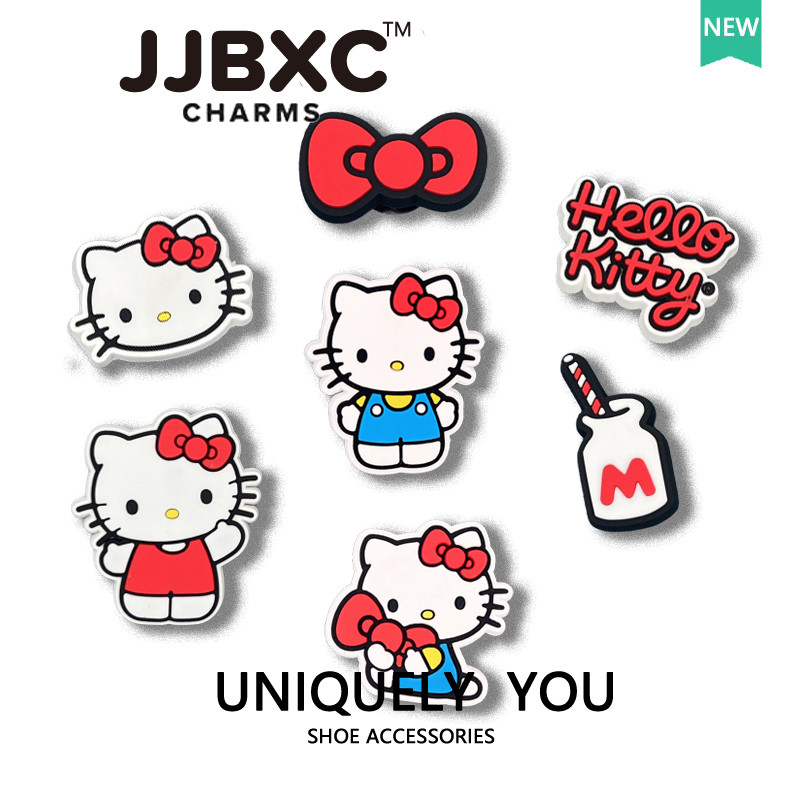 ตัวคลิปแต่งรองเท้า Hello Kitty สำหรับตกแต่งรองเท้าCrocs และรองเท้าอื่นๆ