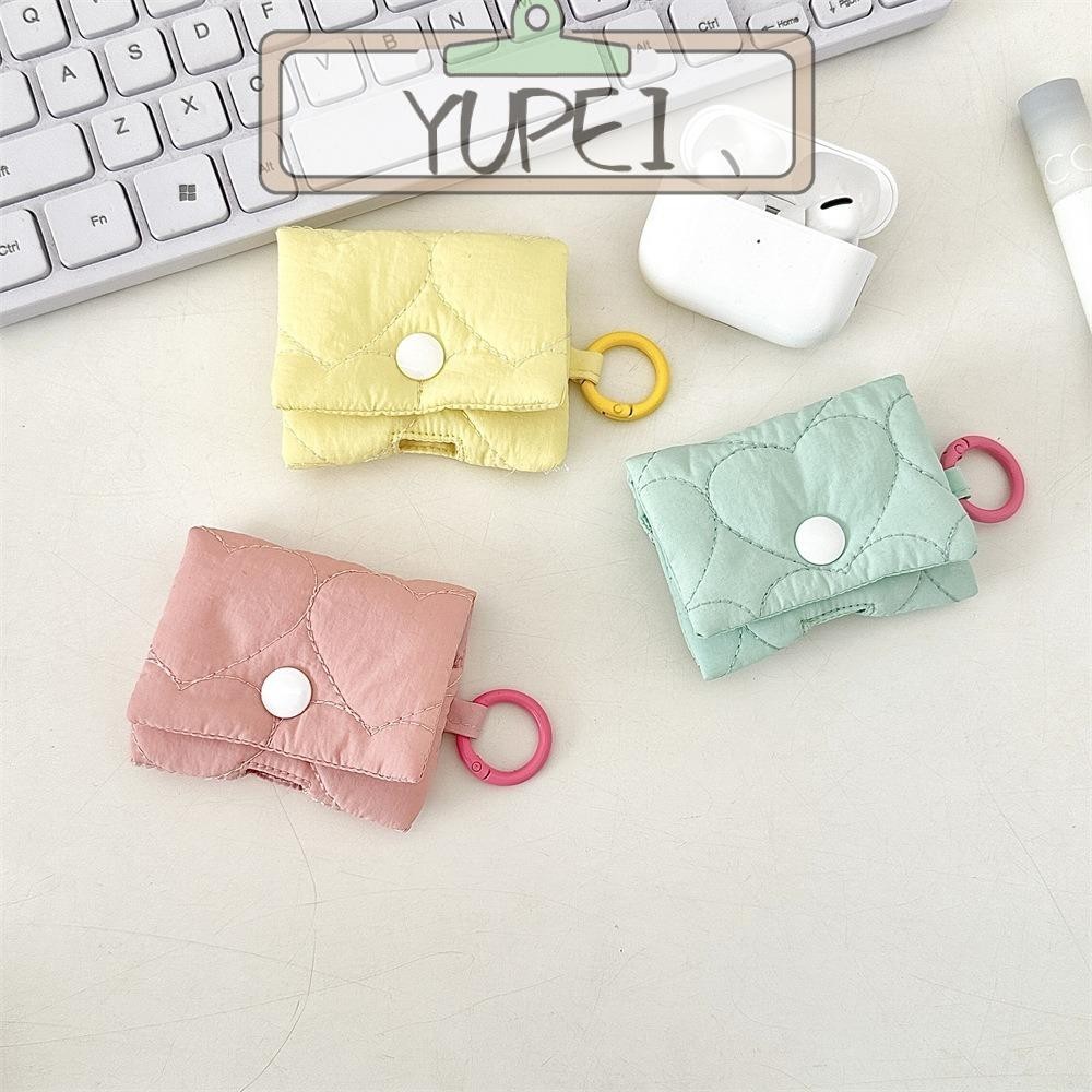 Yupei กระเป๋าใส่หูฟังผ้านุ่มน้ําหนักเบา แบบพกพาพร้อมสายเคเบิลข้อมูลหัวเข็มขัดกระเป๋าใส่หูฟังขนาดเล็กสําหรับ AirPods ราคาถูก Shopee Lazada