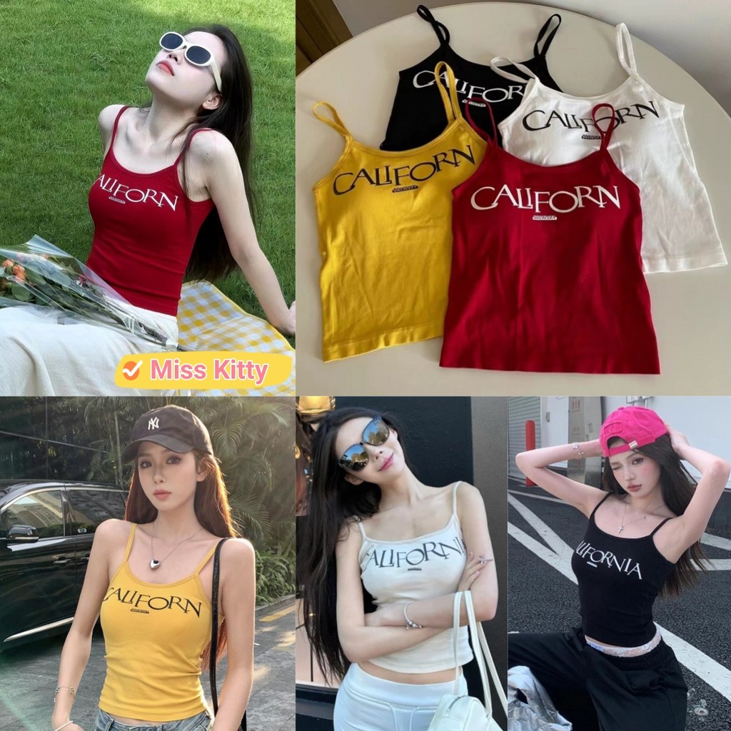 🎀Miss Kitty❤️พร้อมส่ง เสื้อกล้ามผู้หญิง เบสิก สีพื้น สไตล์ลำลอง(หลากสี) "FY3433" -H