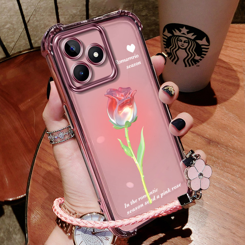 เคส เคสสำหรับโทรศัพท์ Realme C53 REALME C51 เคสโทรศัพท์แบบหนาสี่มุม ปกป้องกันกระแทก โปร่งใส TPU เคสน