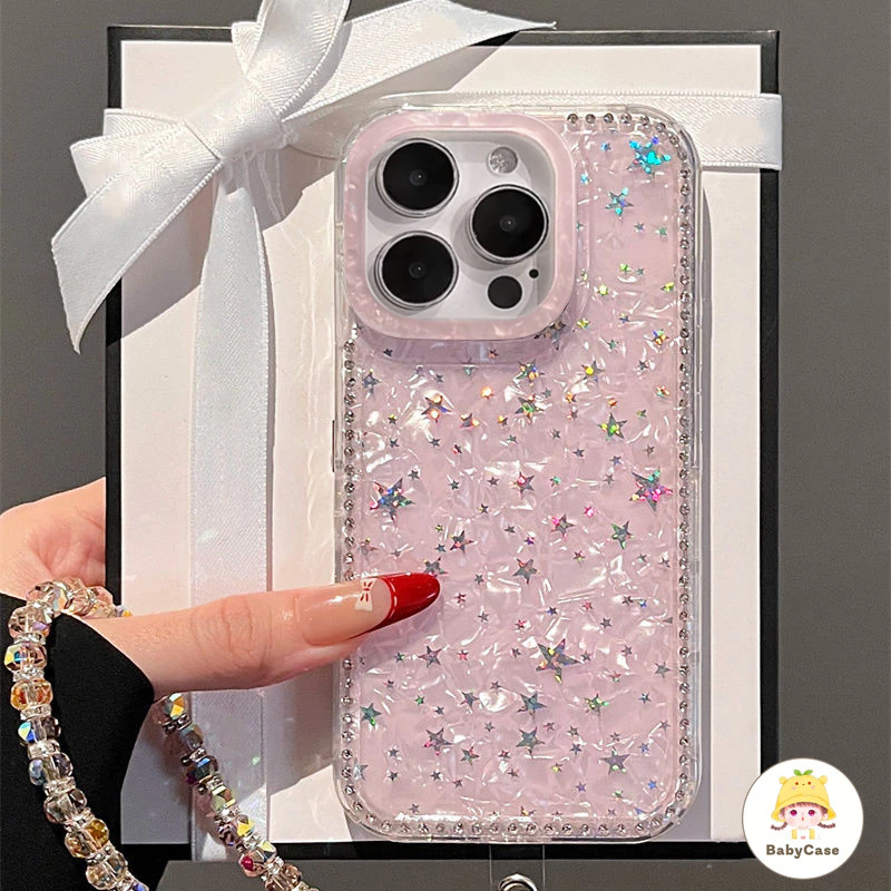 เคสไอโฟน13 สำหรับ iPhone 15 11 16 13 14 12 Pro Max 8 7 15 14 16 Plus XR X XS Max ผ้าสร้อยข้อมือสร้อยข้อมือรูปแบบสตาร์