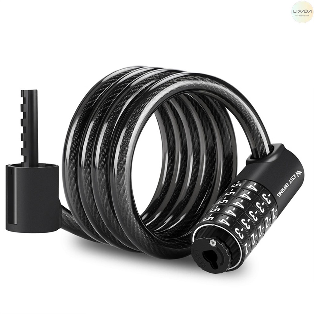 Lixada ล็อคจักรยาน 90 ซม./120 ซม./150 ซม.จักรยานล็อคสาย High Security 5 หลักรีเซ็ตผสมล็อค A