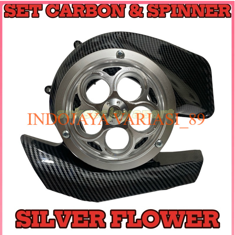 ฝาครอบพัดลมคาร์บอน Full Cnc Spinner Set Fazzio Filano Freego Mio Gear125 INDOJAYA VARIATION