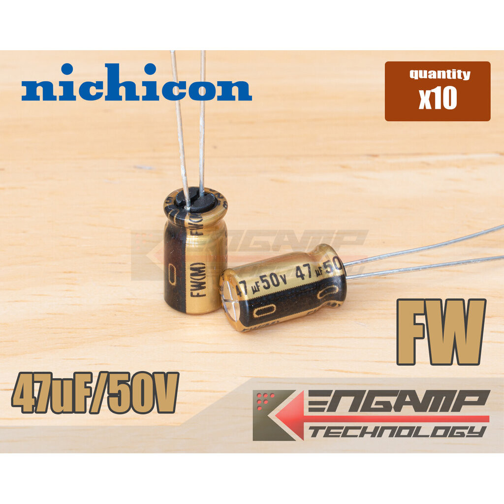 (10ตัว) [E-CAP] 47uF/50V 85ºC Nichicon FW(M) 6.3x11mm P=2.5mm