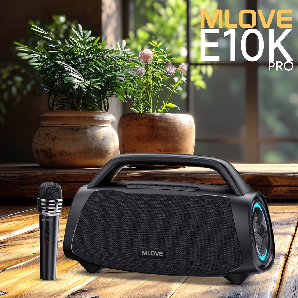 MLOVE E10K ลำโพงบลูทูธไร้สายพร้อมไมค์ฟรี