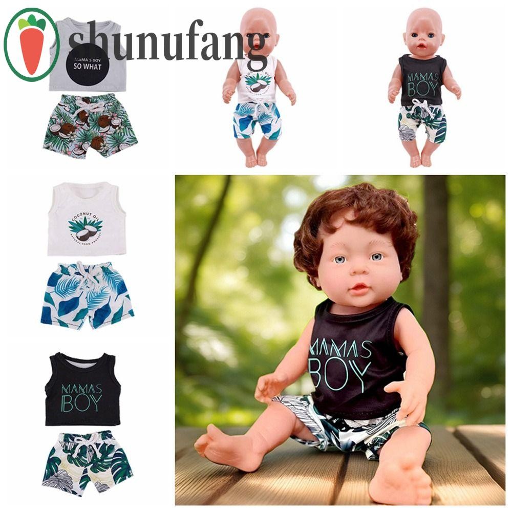 ผ้าตุ๊กตาเด็ก UNUF, ชุดสูทฤดูร้อนแขนสั้นผ้าตุ๊กตา 18 นิ้ว, ชุดเครื่องประดับตุ๊กตา Casual Little Boy DIY ของเล่น