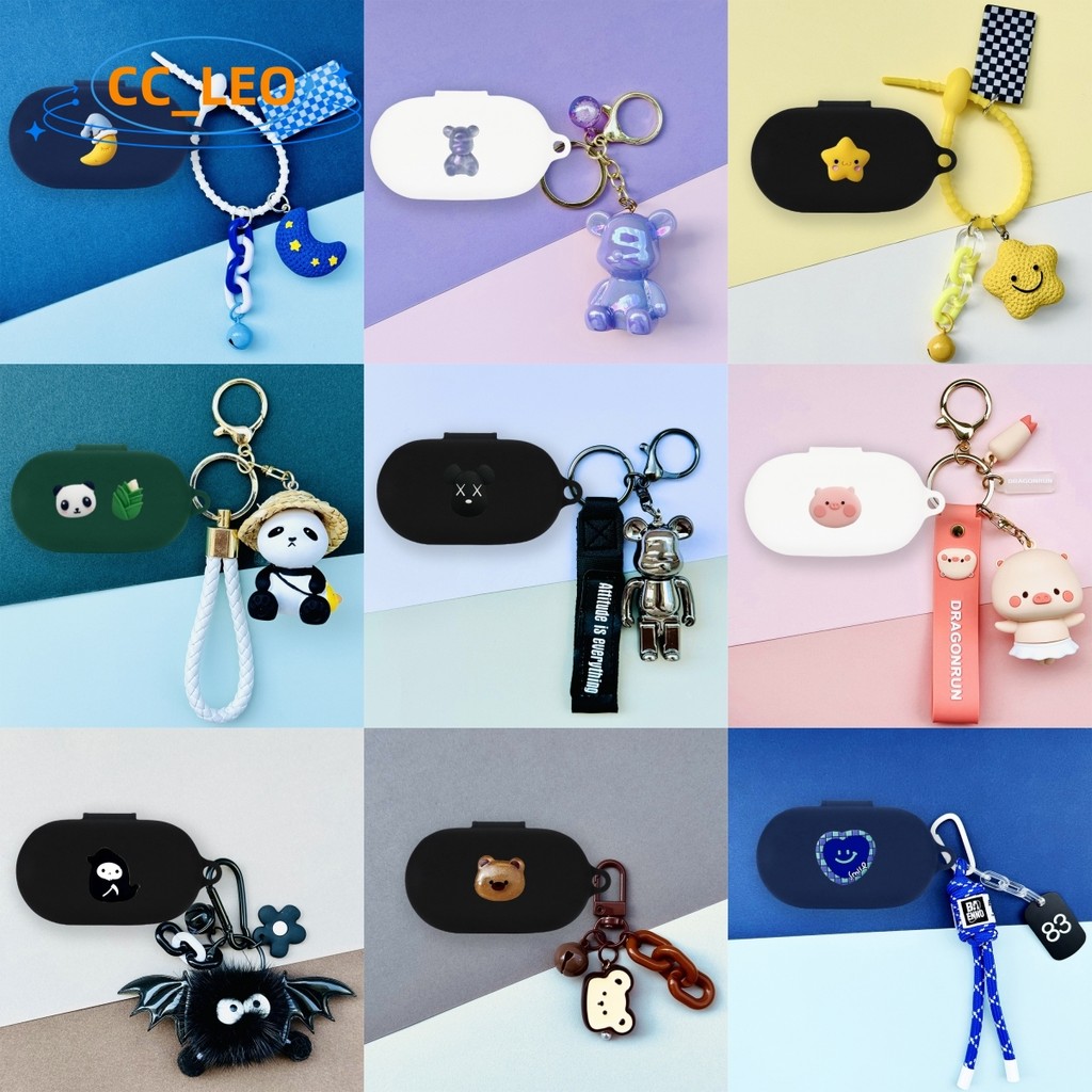 For Sony WF-C710N Case Cartoon Panda Baseball Keychain Silicone Soft Case Cute Sony WF-C710N Shockpr