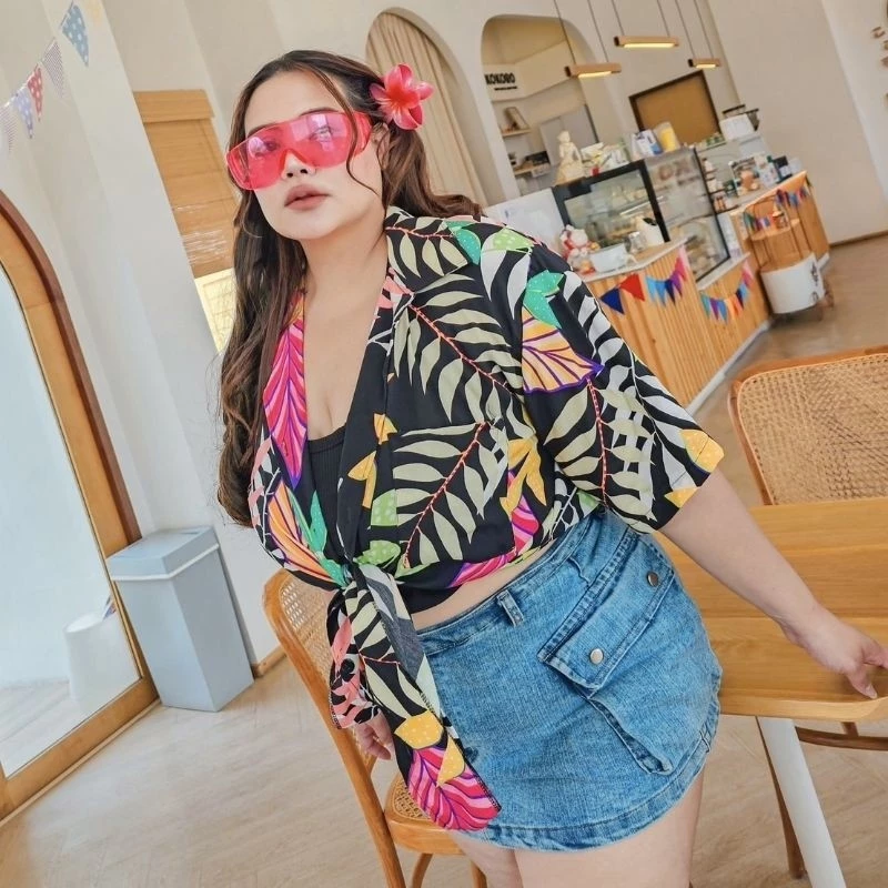 เสื้อฮาวายไซส์ใหญ่ Unisex อก 38-66 นิ้ว ผ้าสปัน รุ่น MG170 thumbnail 9