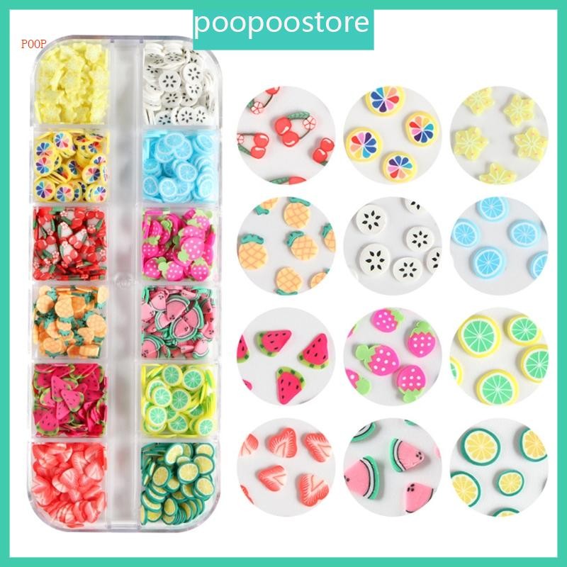 POOP 12Grids Slime 3D Polymer Slices UV Epoxy Resin Mold Filler Fruit Soft Clay Bead