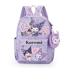 กระเป๋าเป้สะพายหลัง Kuromi ลายการ์ตูนจาก Sanrio พร้อมความจุขนาดใหญ่ สไตล์นักเรียนสำหรับเด็กผู้หญิง - รูปที่ 5