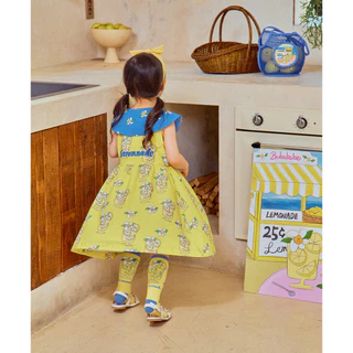 【พร้อมส่ง จำนวนจำกัด】ชุดเดรสเด็กผู้หญิง IRIS KIDS bebe IKD2678 ลายเลมอนน่ารัก แขนกุด ถ่ายรูปสวย ผ้านิ่ม ระบายอากาศดี