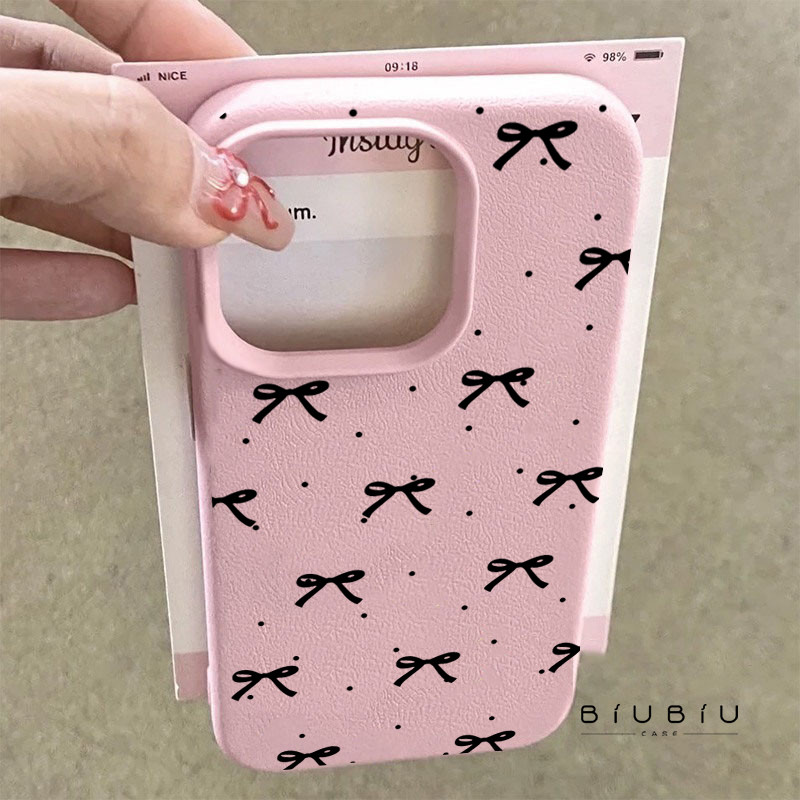 เข้ากันได้กับ iphone 16 Pro Max 15 Casing A small black bow tie 11 12 13 14 Pro 7 8 Plus X XR XS Max