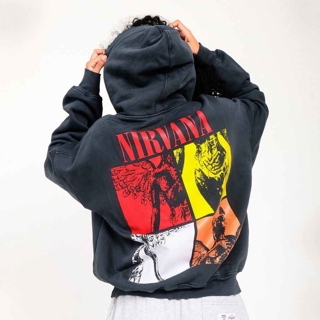 Nirvana 5 Wash เสื้อฮู้ด Oversize