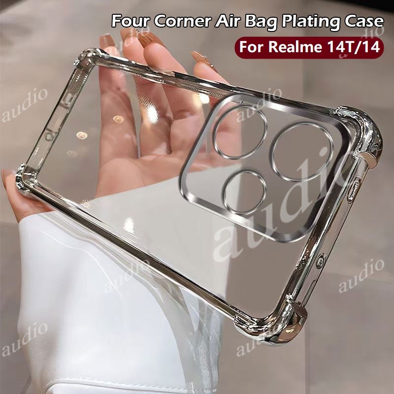 Realme 14T 5Gสี่มุมชุบ Anti Drop โปร่งใสเคสโทรศัพท์สําหรับ Realme 15 Pro 15T 14T 14 Realme14T Realme