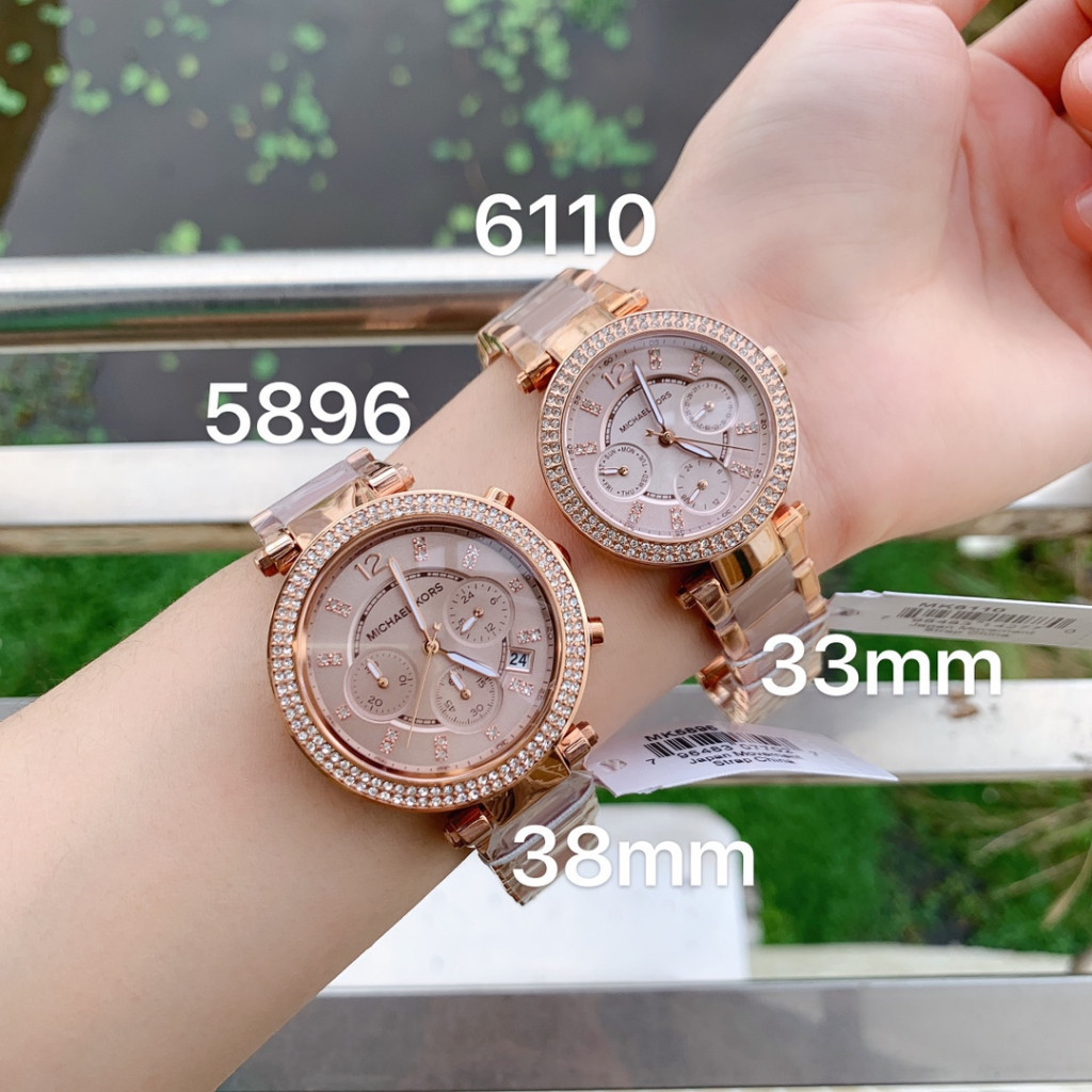 MICHAEL KORS นาฬิกาข้อมือผู้หญิง รุ่น MK5799 MK6066 MK5896 MK6110  Chronograph - Rose Gold