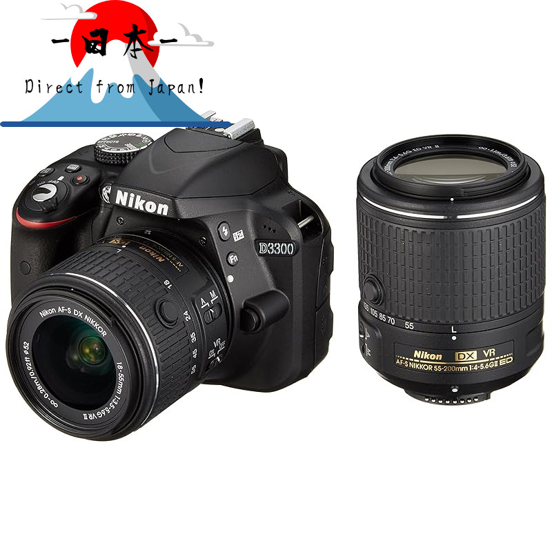 [Direct from Japan]
Nikon D3300 Digital DSLR Camera with 18-55mm VR II Lens Kit - Black