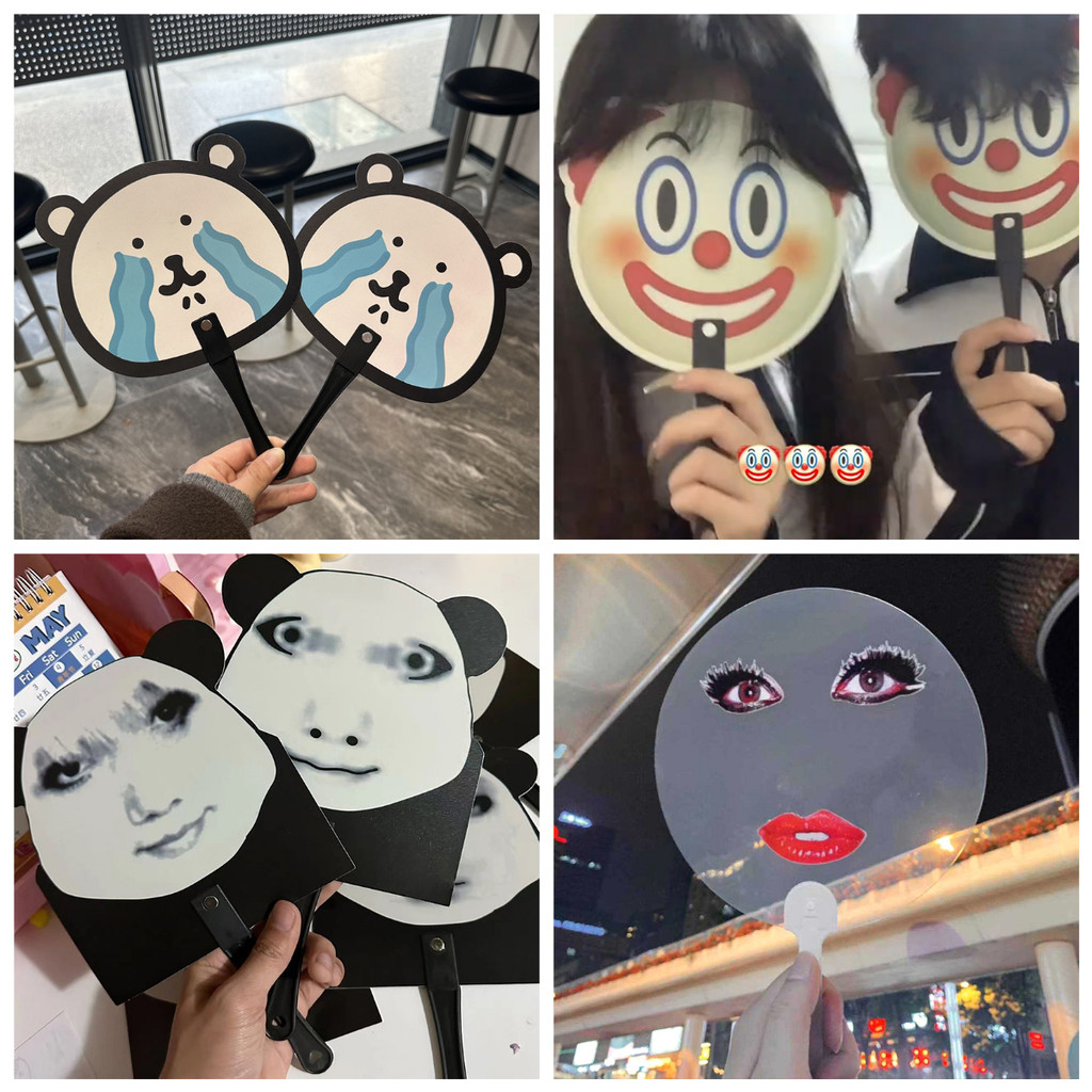 Joke Bear พัดลมมือถือ อารมณ์ตลก Handfan Photo Props อุปทานฤดูร้อน