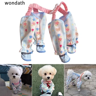 WONDA Pet Strolling Going Out Pants, With Shoes แมลงป้องกันสุนัขกางเกงสี่ขา, แฟชั่น Breathable Dust-proof Thin Dog Leg Protection กางเกงฤดูร้อน