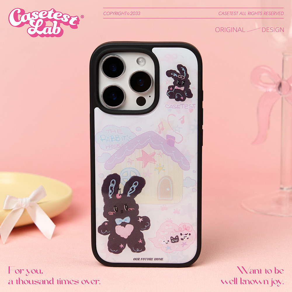 กระต่ายรอบ House เคสโทรศัพท์ Anti-Fall สําหรับ iPhone 16 Promax 15 Promax 11 12 13 14plus 15plus 16e 16plus 15pro