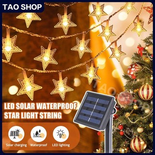 【COD】 Five-pointed Star Solar Light String Waterproof Star-shaped Decorative Lights For Decoration