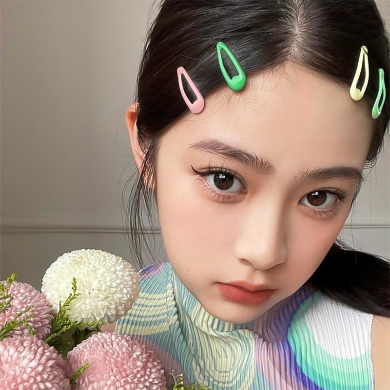 COD❤️หยดรูปร่าง 5 ซม. หยดกาวหยดน้ำมันจิตรกรรมหญิง BB คลิป Headwear คลิปหนีบผมคลิปด้านข้าง-a.one