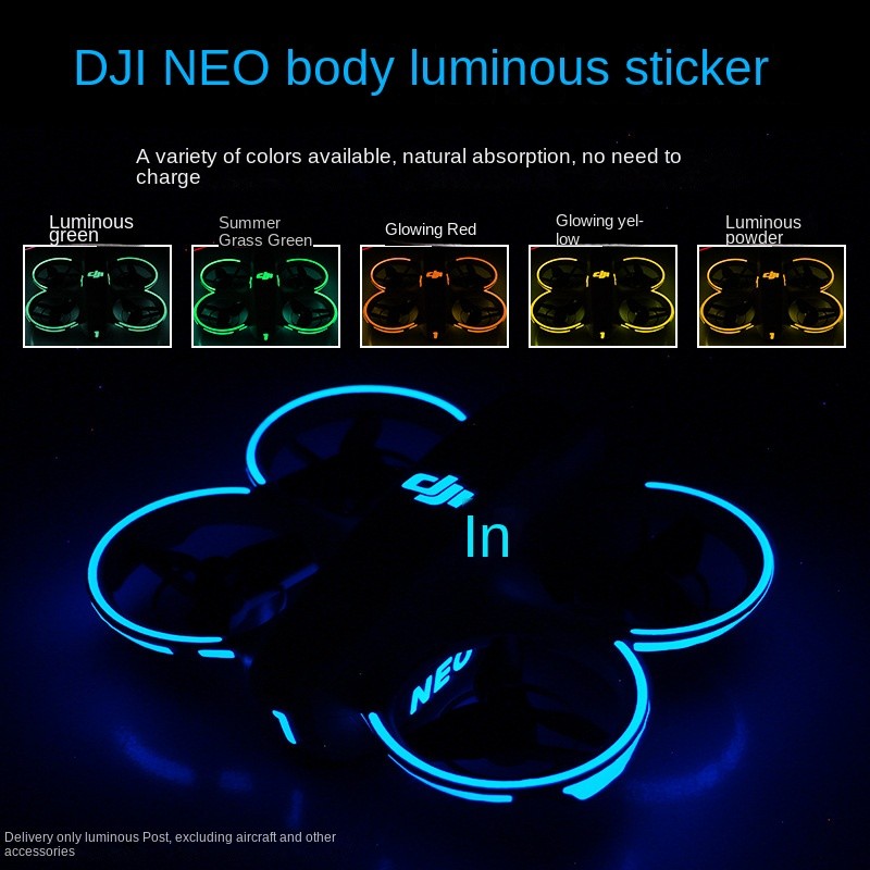 Startfly สำหรับ DJI NEO สติกเกอร์เรืองแสงฟิล์มเรืองแสงเย็นเซลฟี่อุปกรณ์เสริมโดรนขนาดเล็ก